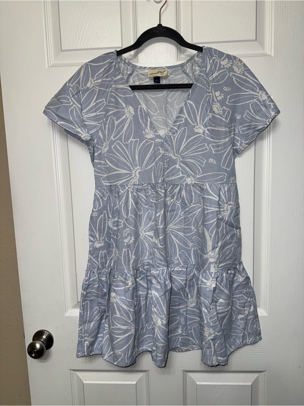 Light Blue Floral Babydoll Dress Ladies S